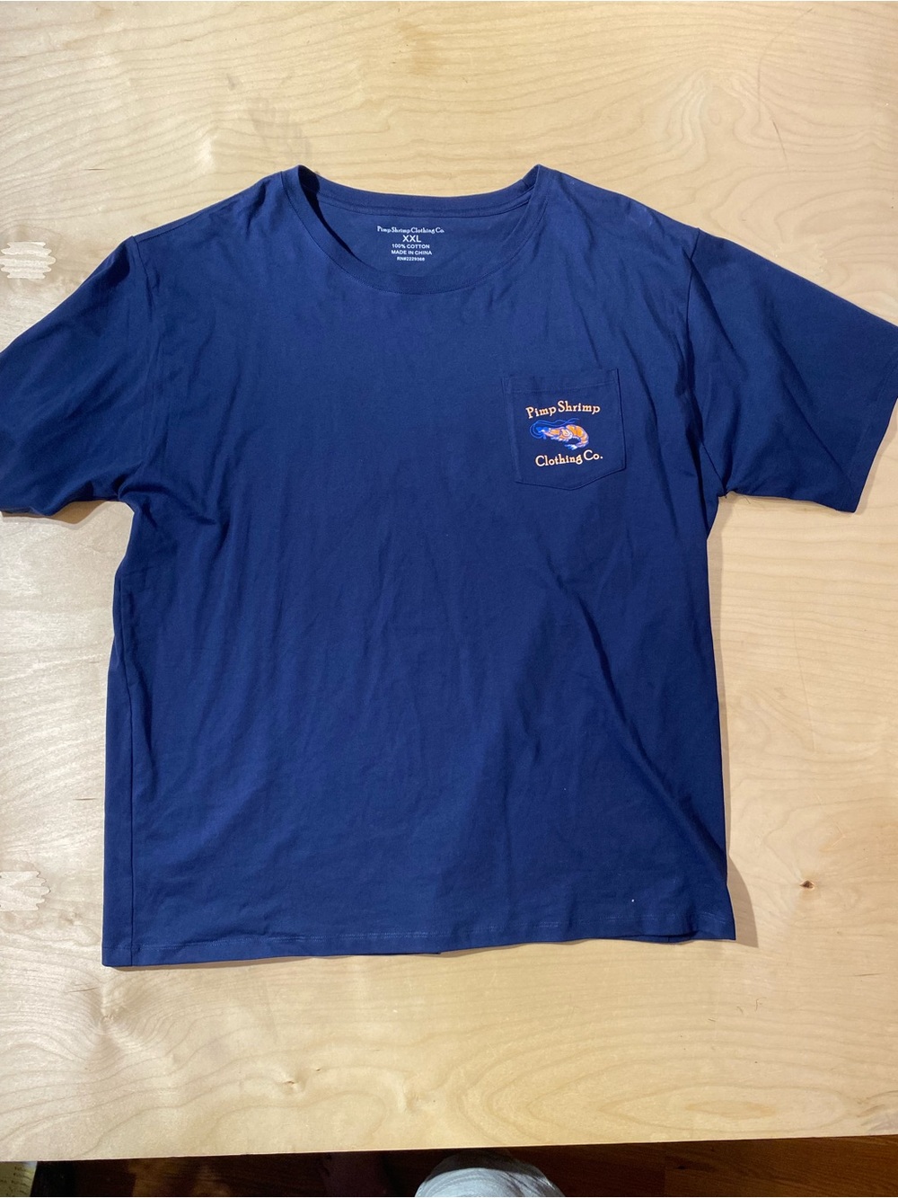 Pimp Shrimp Clothing Co. Navy Pocket Tee XXL (RI) - Picture 3 of 8